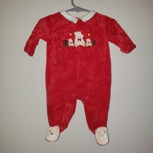 NURSERY RHYME CHRISTMAS BEARS SLEEPER SUIT 0-3 M